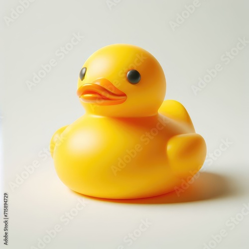 yellow rubber duck on white background © Deanmon