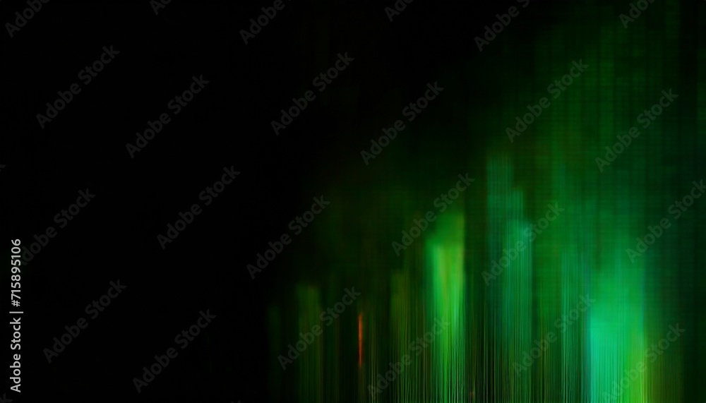 colorful matrix green light leaks texture on black background defocused abstract dreamy aura surreal retro film analog screen effect futuristic nightclub disco neon laser light overlay