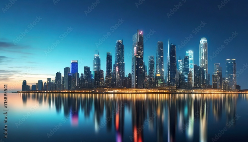 Naklejka premium futuristic skyline made with