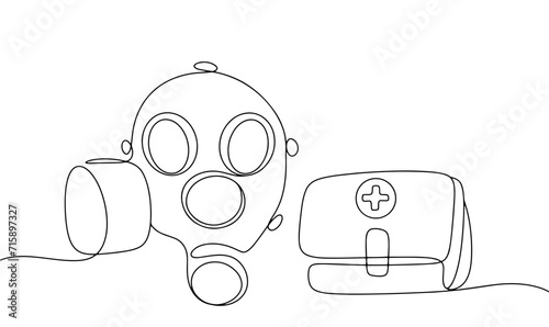 Civil defense. Mask. First aid kit
