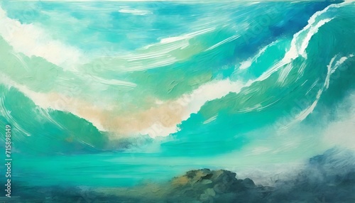 turquoise abstract painting