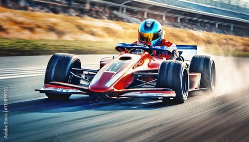 racing car at high speed racer on a racing car passes the track motor sports competitive team racing motion blur background digital art