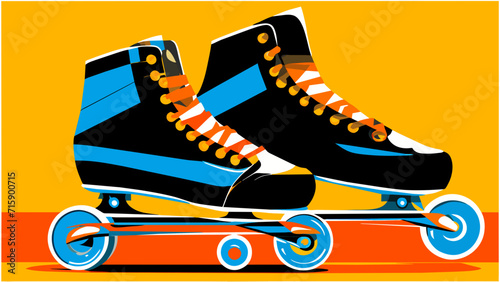 Retro rollerblades. vektor illustation