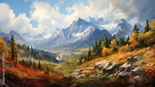 autumn landscape in the mountains ai generated © mudasir