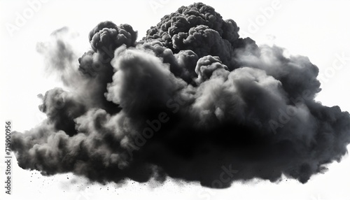 dense black cloud with a blanket of smoke explosion isolated on background png