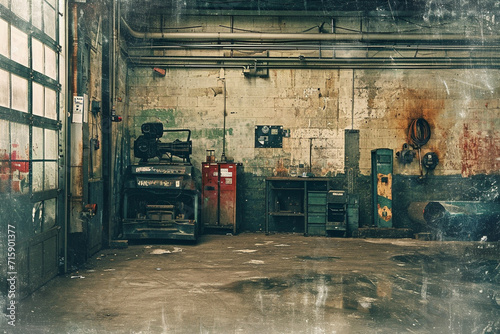 Grunge auto garage shop