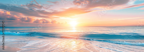 sunrise on the ocean, AI generated photo