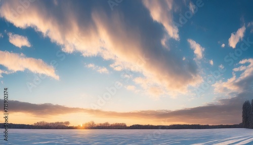 serene sunset sky at winter
