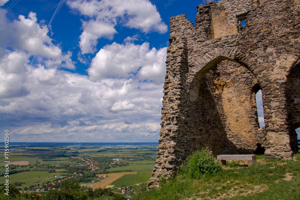 Landscape from the old medieval castle of Somlo on the mount Landscape from the old medieval castle of Somlo on the mount