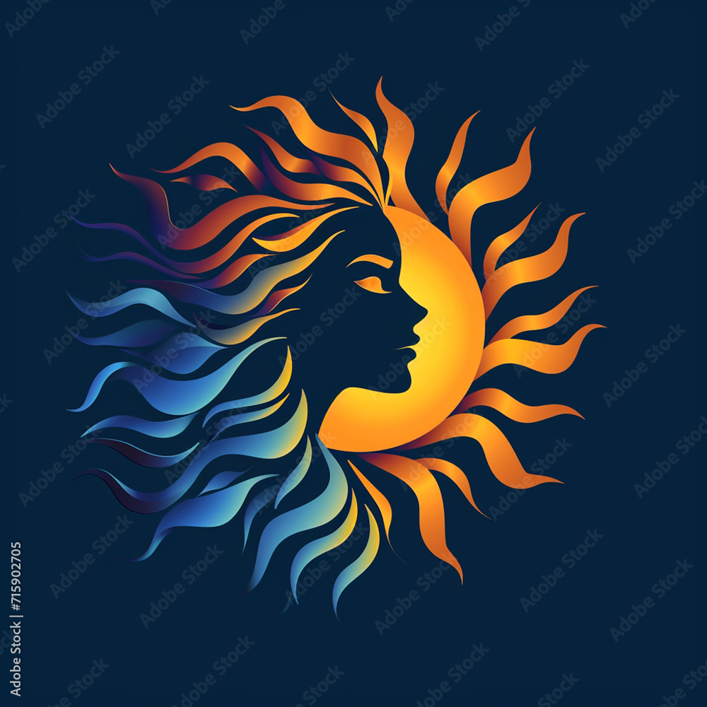 flat vector logo of sun