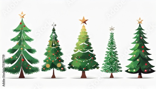 flat design vector christmas tree icon set christmas tree collection christmas tree set in flat design vector illustration © William