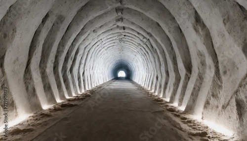long tunnel through gypsum mine