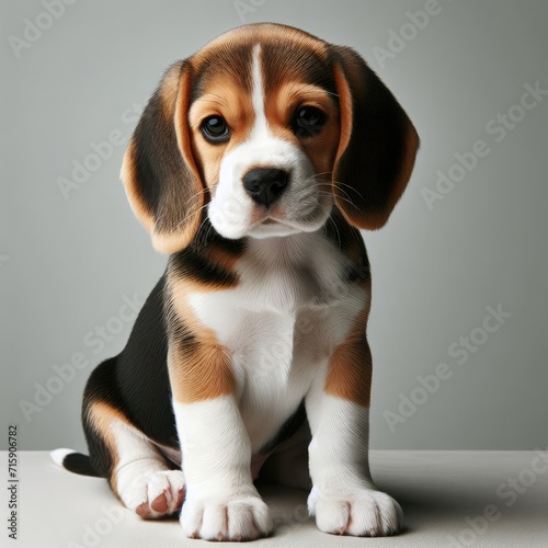 beagle puppy sitting on floor  © Садыг Сеид-заде