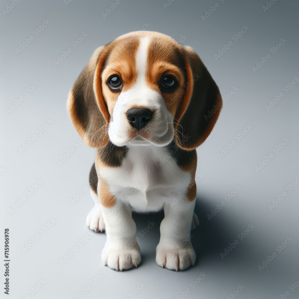 beagle puppy sitting on floor
