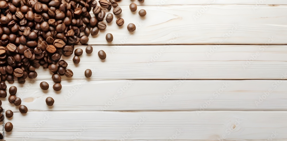 white wood background with coffe, Generative AI white wood background with coffe, Generative AI