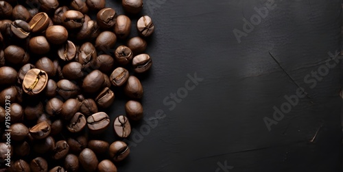 coffee beans background black, Generative AI