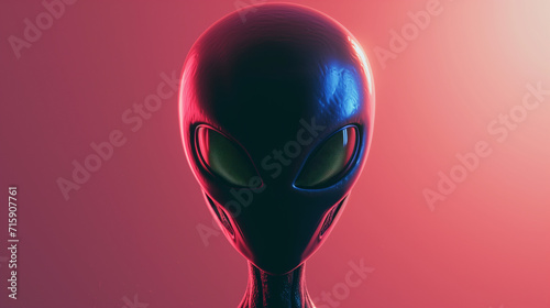 Alien head on a red background