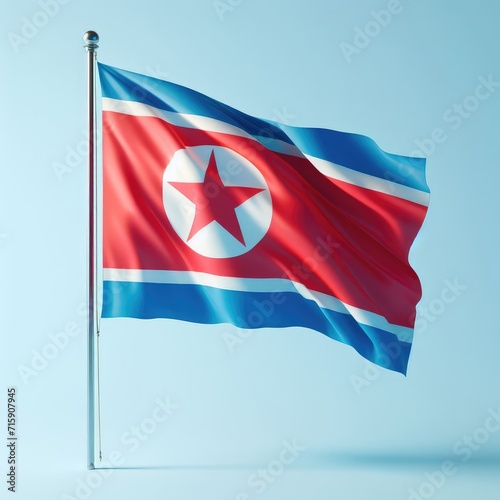 North Korea country flag waving
