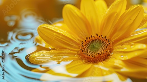 Sunflower flower float in cooking oil wallpaper background