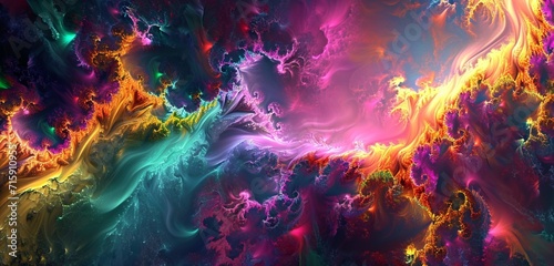 Fractal pathways in vibrant colors