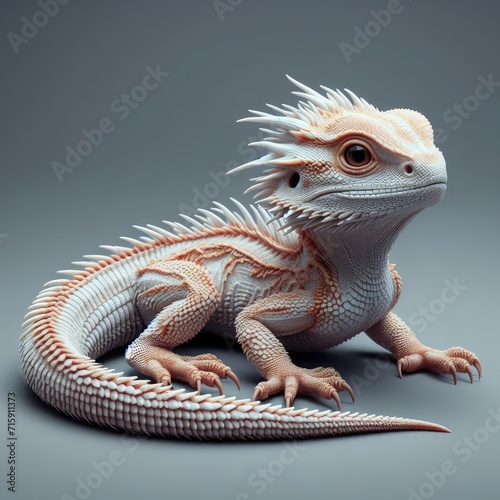 A cute little dragon on white 