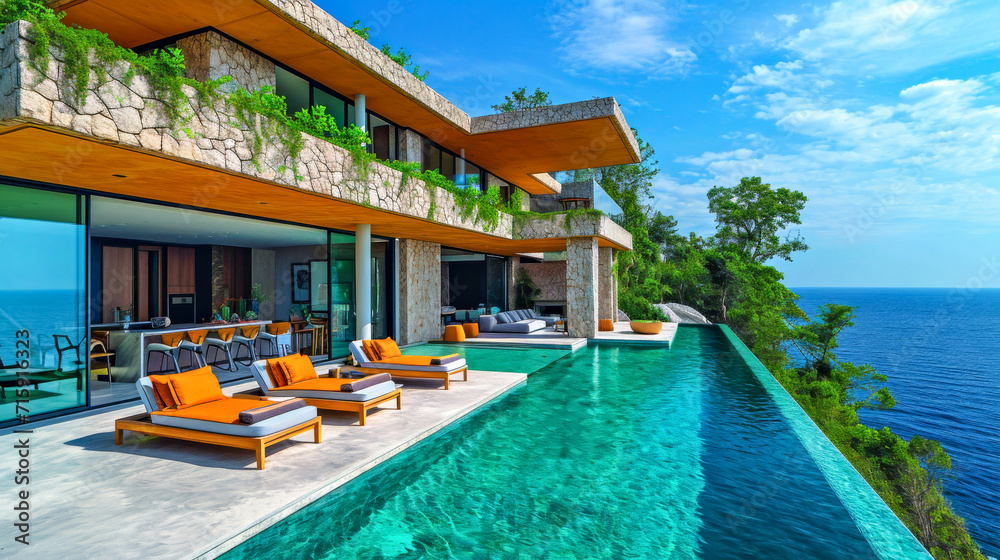 Tropical Villa with Infinity Pool and Ocean View.