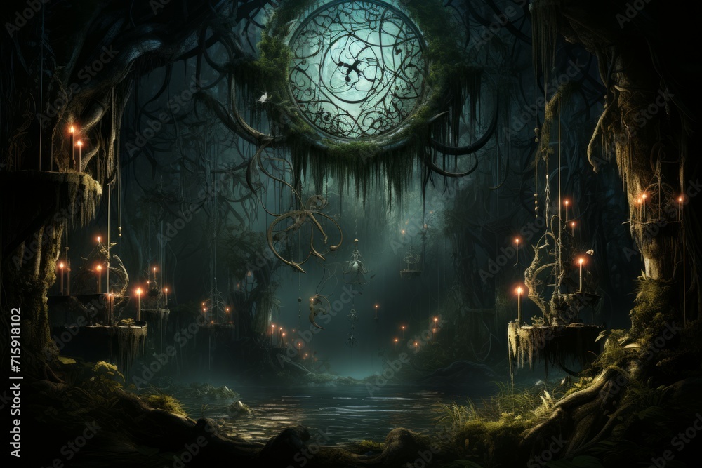 Obraz premium Enchanted Dreamcatcher Forests - Generative AI