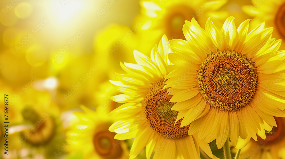 Fototapeta premium Beautiful Summer Sunflowers, perfect for background or wallpaper.