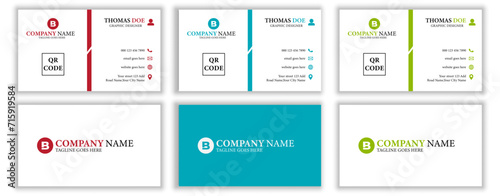 Creative modern luxury double-sided corporate landscape a bundle of 3 business card and visiting card template.
