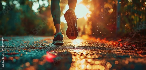 jog with sport shoes, in the style of bokeh panorama, chalky, lens flare, signe vilstrup photo