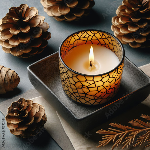 burning festive cute candle-cone