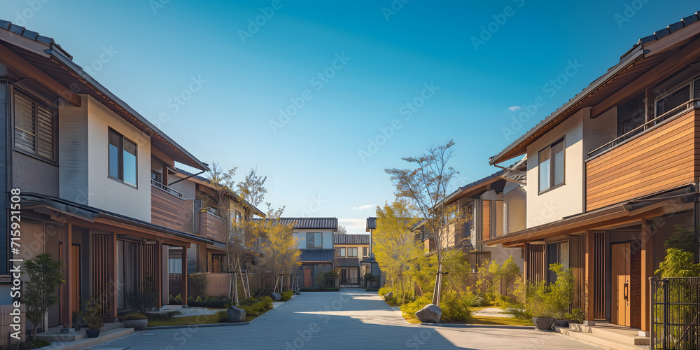 Panorama of a residential area in the suburbs