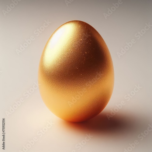 golden egg on white background
 photo