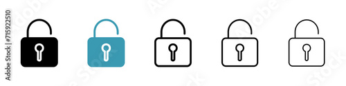 Unlock Vector Icon Set. Padlock Vector symbol for Ui Designs.