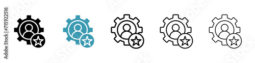 Skills Vector Icon Set. Important Expertise Gear Vector symbol for Ui Designs. photo