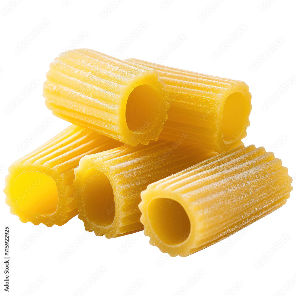 Rigatoni uncooked italian pasta on transparent background. Design for ...