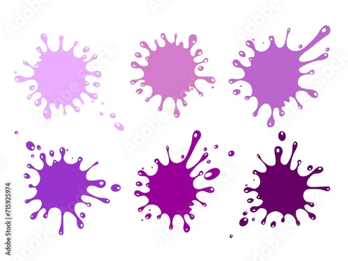 Violet blotch. Set of purple circles isolated on background.  Illustration