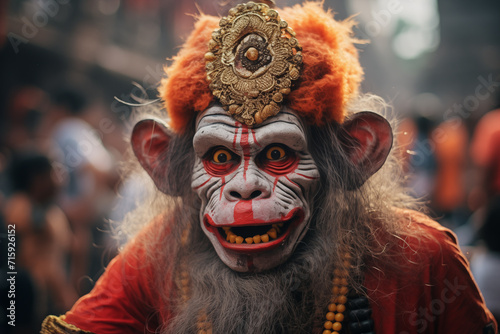 Portrait of god Hanuman Jayanti on the festival