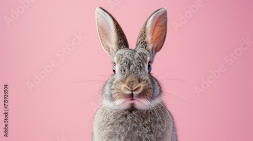 Easter rabbit on pink background