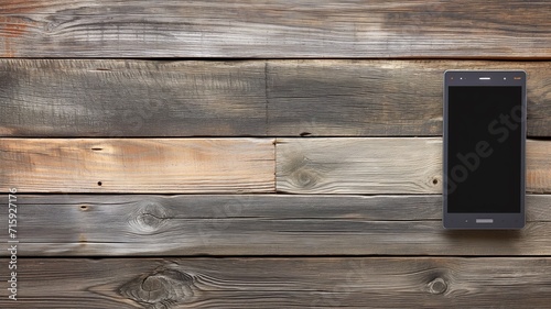 Rustic Wooden Background, Technology Meets Nature