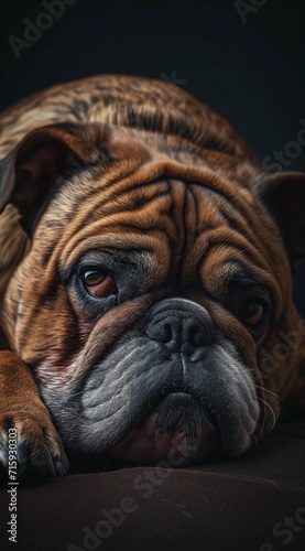 Portrait of a Bulldog with Expressive Eyes