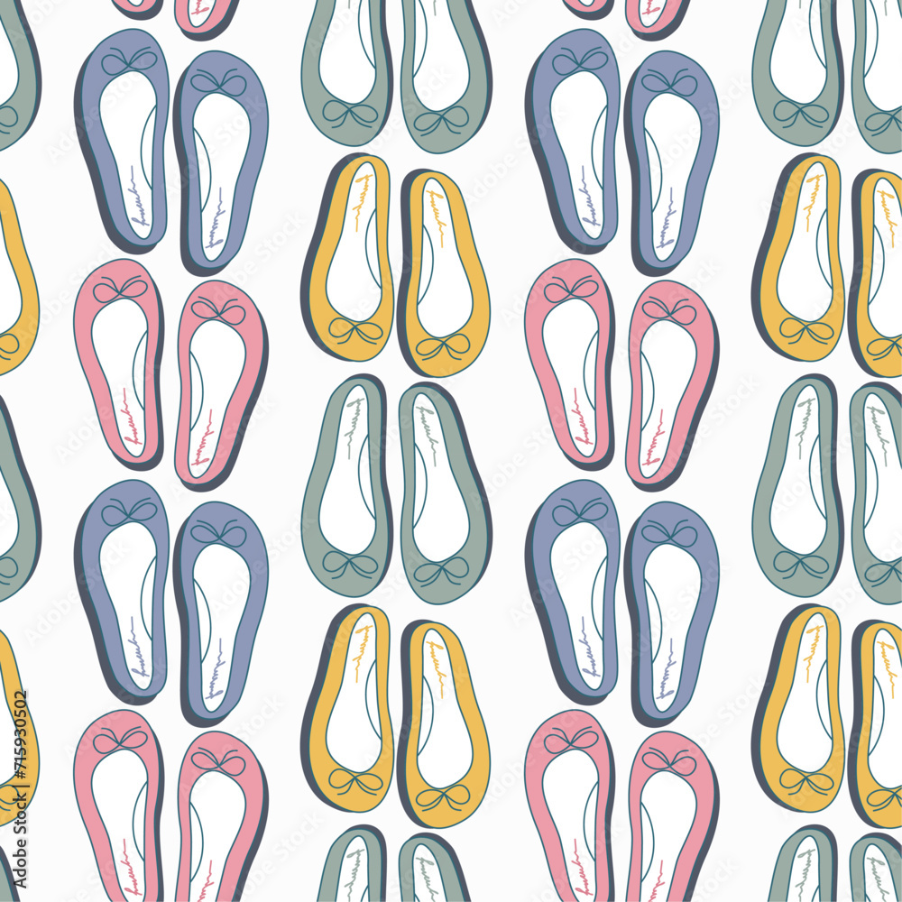 custom made wallpaper toronto digitalVector illustration pattern shoes, ballet shoes, flat platform, no heel.