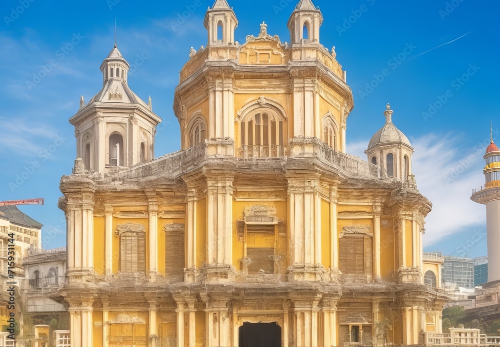 China macau beautiful old architecture building China macau beautiful old architecture building
