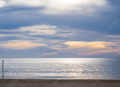 Landscape horizon view point panorama summer sea beach nobody wind wave cool holiday calm sunset sky evening day time look calm nature tropical beautiful ocean water travel Koh Muk Trang Thailand