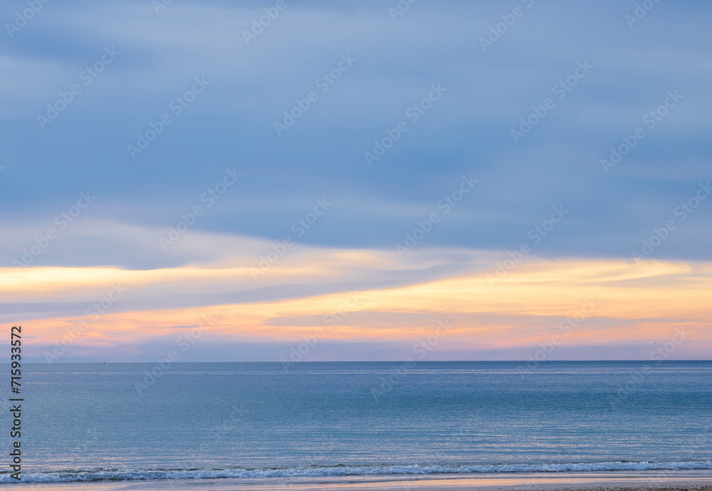 Obraz premium Landscape horizon view point panorama summer sea beach nobody wind wave cool holiday calm sunset sky evening day time look calm nature tropical beautiful ocean water travel Koh Muk Trang Thailand