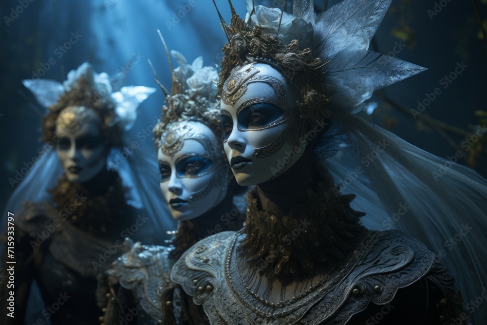 Hauntingly beautiful moonlit masquerades - Generative AI Hauntingly beautiful moonlit masquerades - Generative AI