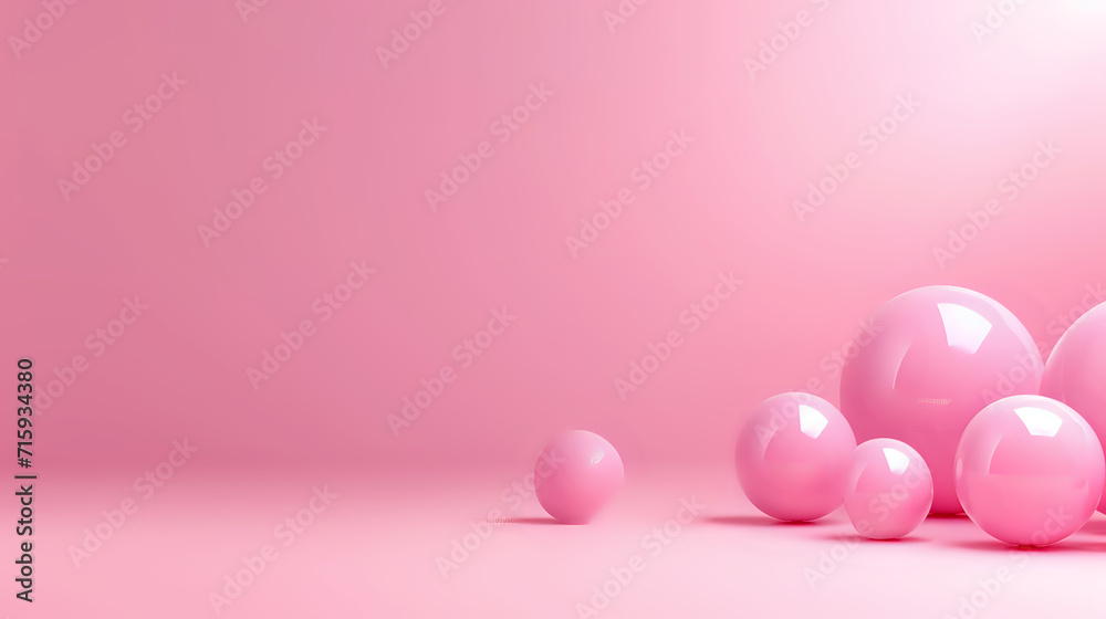 pink background with pink balls with copy space pink background with pink balls with copy space