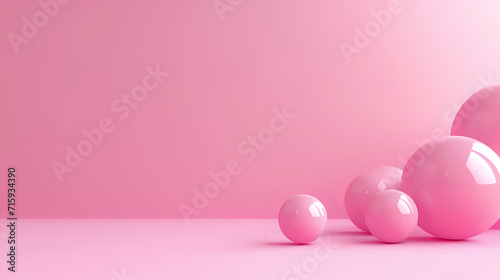 pink background with pink balls with copy space © Kinga
