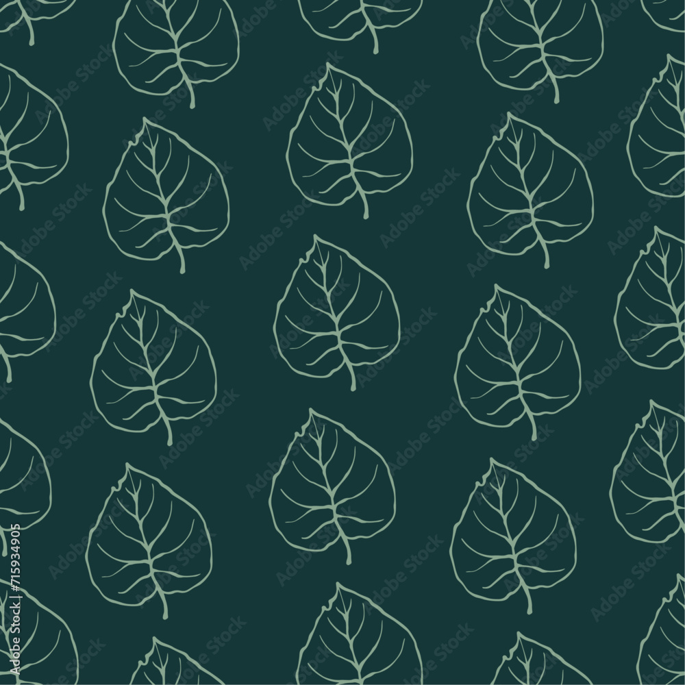 Seamless pattern with botanical elements,leaf sketches.Vector graphics Seamless pattern with botanical elements,leaf sketches.Vector graphics