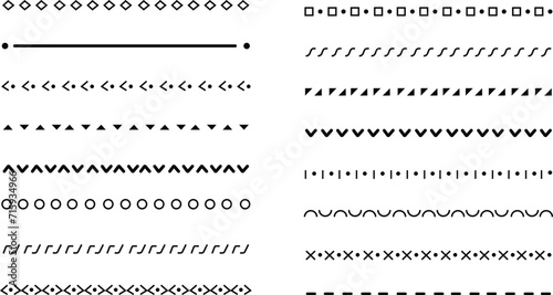 Set of hand drawn vector line border frame. Lines, borders, underline pencil strokes, drawing dividers. Doodle design. Geometric vintage fashion collection. . Collection of design black elements. photo